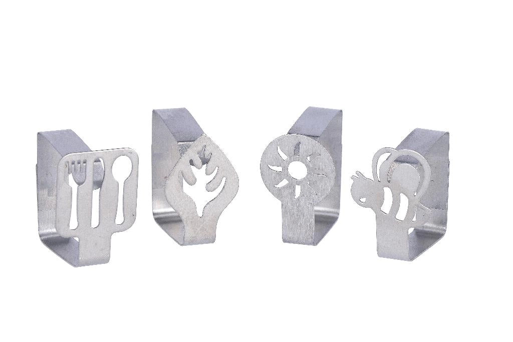 Set 4 Fermatovaglia Ferma Tovaglie Ganci in Metallo Decorati