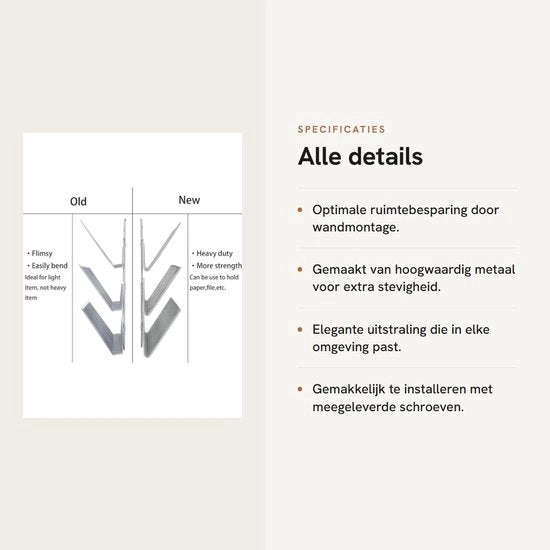Organizzatore di documenti per parete, formato A4, con design elegante, per tenere a posto mappe, riviste e documenti, robusto e flessibile.