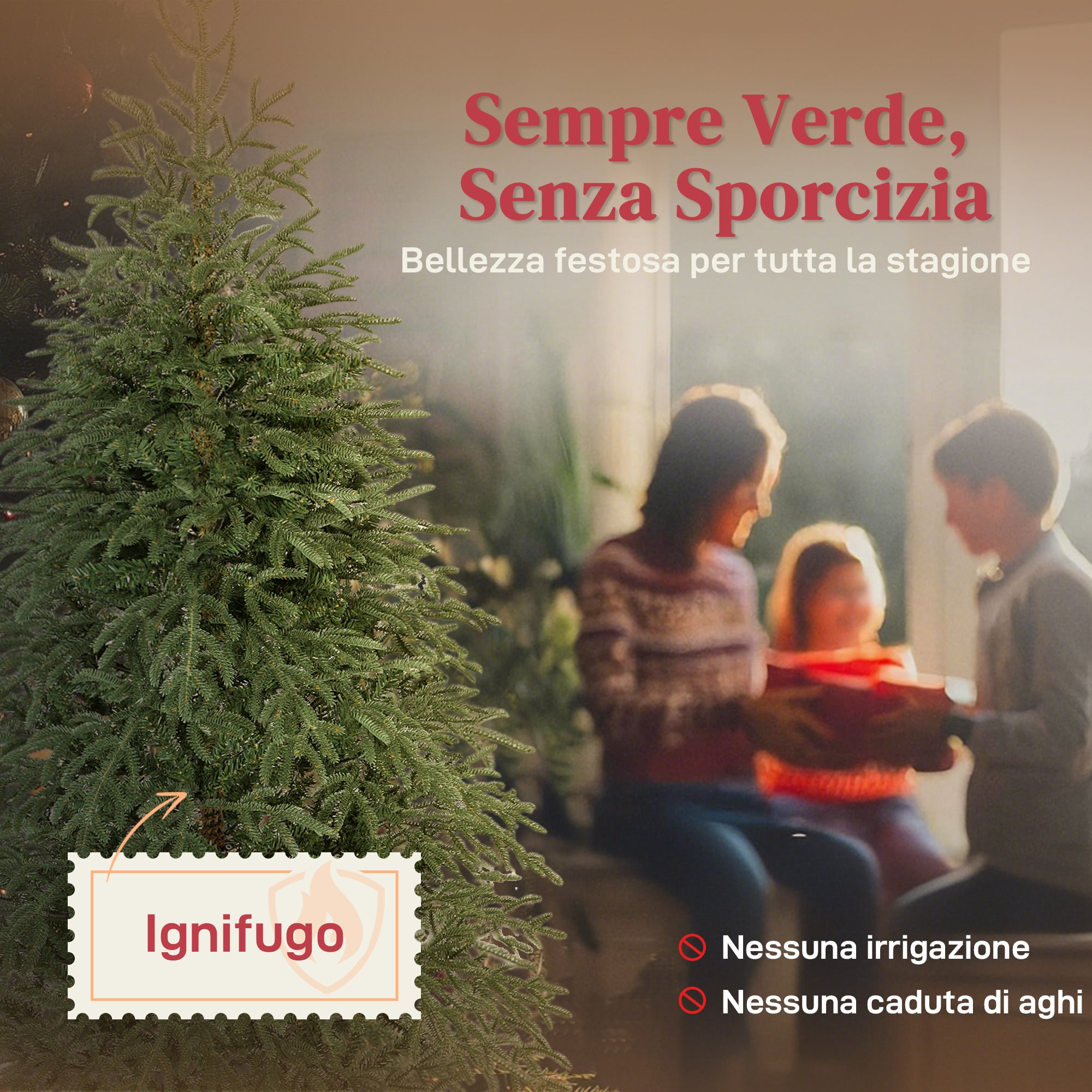 Albero di Natale Artificiale 180 cm 1814 Rami Realistici con Base in Metallo Verde