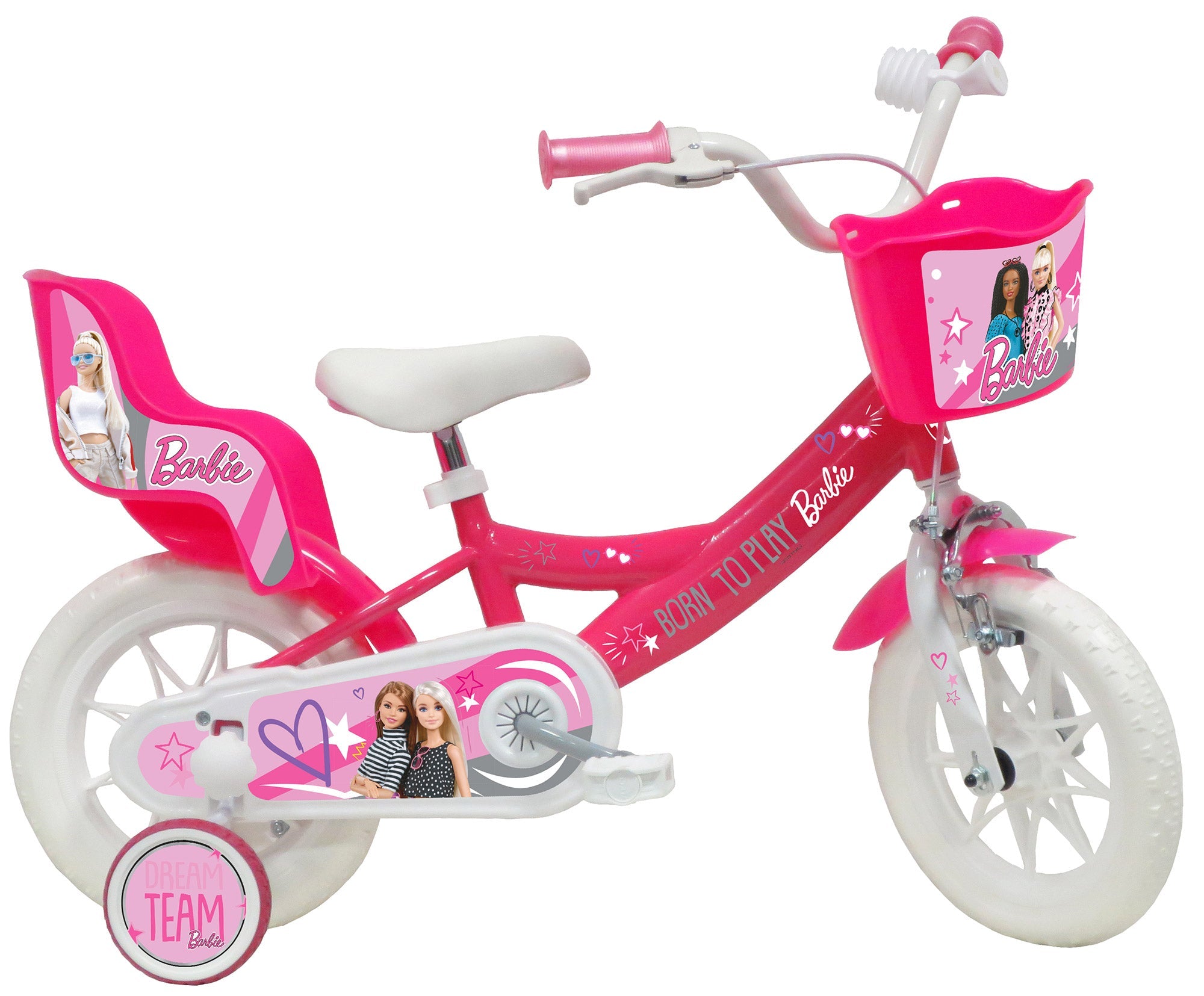 Bicicletta per Bambina 12" 1 Freno Gomme in EVA Barbie Rosa