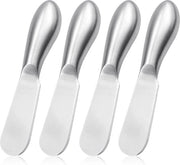 4 set di spatole in acciaio inossidabile per burro, piccola dimensione argento, spatole per burro e marmellata, spatola per burro, panna e formaggio