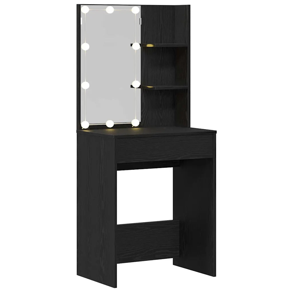 Tavolo da Trucco Rovere Nero 60 x 40 x 140 cm Legno multistrato 862780