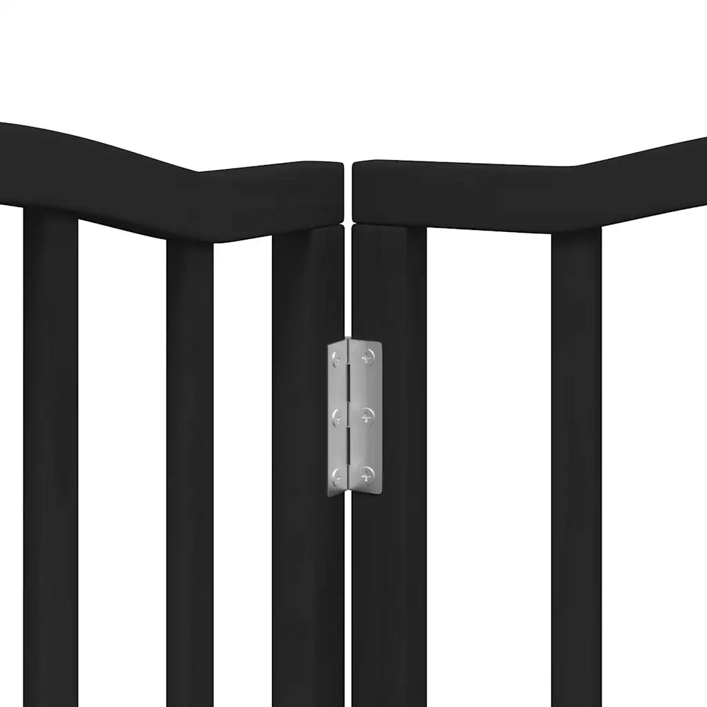 Cancello per Cani Porta Pieghevole Nero 6 Pannelli 300cm Pioppo CFW5469205