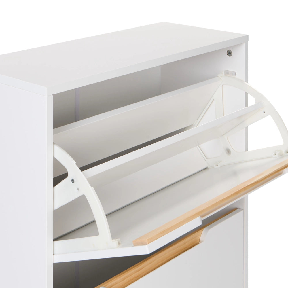Armadietto porta scarpe in MDF bianco a 3 scomparti Design moderno corridoio