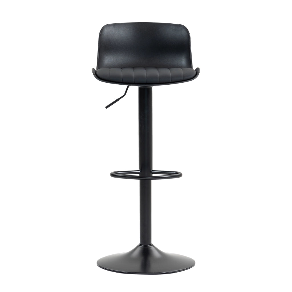 Sgabelli da bar set da 2 girevoli con altezza regolabile schienale ergonomico seduta imbottita in metallo nero