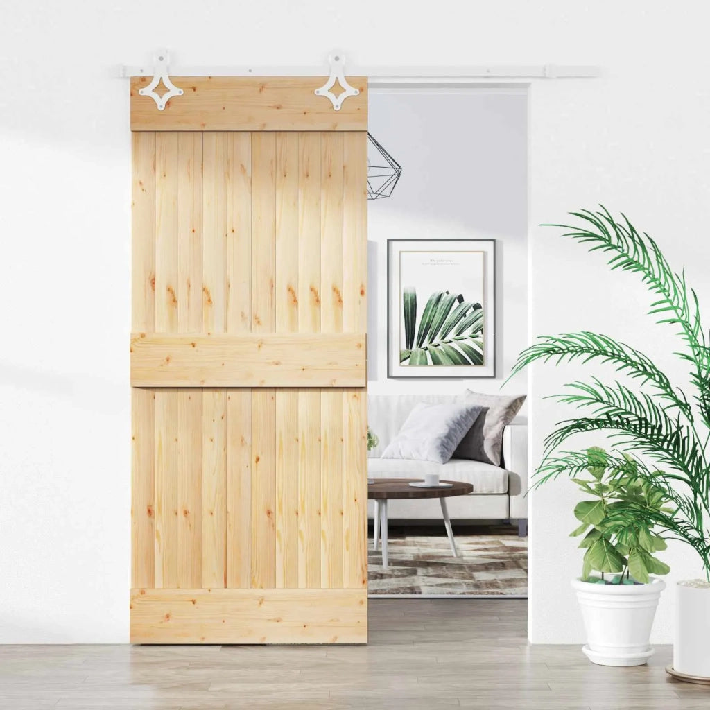 Porta scorrevole Naturale e Bianco 90 x 210 cm