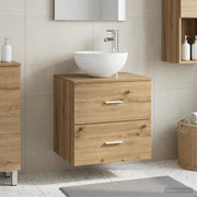 Mobiletto con Lavabo a Parete Rovere Artigianale