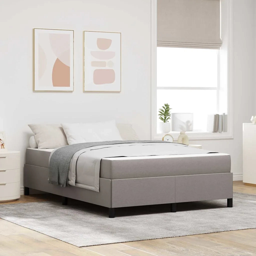 vidaXL Letto a molle Tortora e Nero 140 x 190 cm