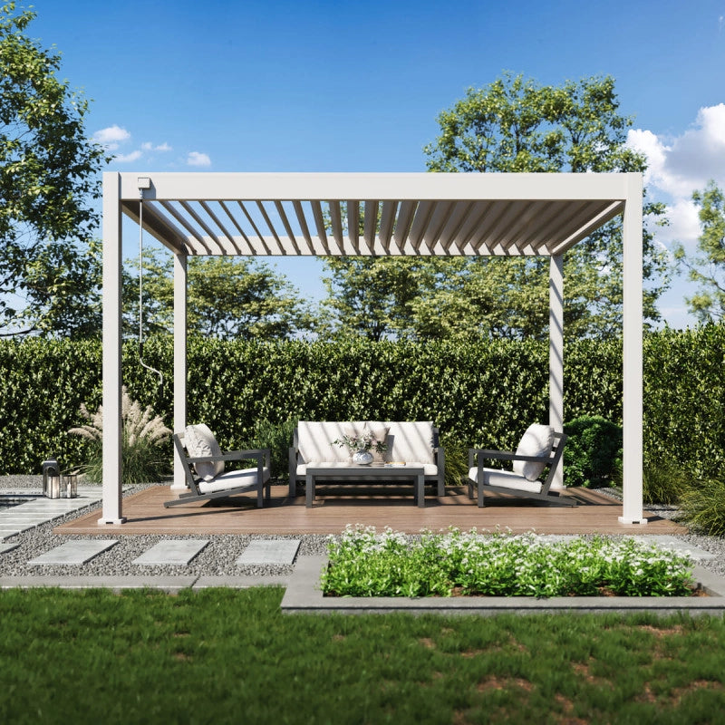 copy of Pergola bioclimatica Ombréa® VS autoportante 3x4M - Beige - Lamelle bianche