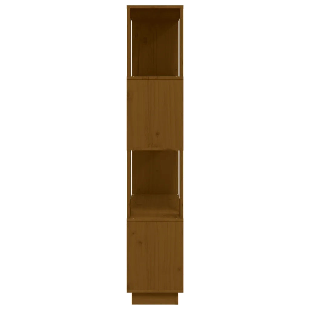 Libreria Divisorio-Scaffale per Libri-Mobile di Stoccaggio Ambrato 80x25x132 cm Legno Massello di Pino