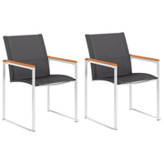Sedie da Giardino 2 pz in Textilene e Acciaio Inox Grigie cod mxl 54890