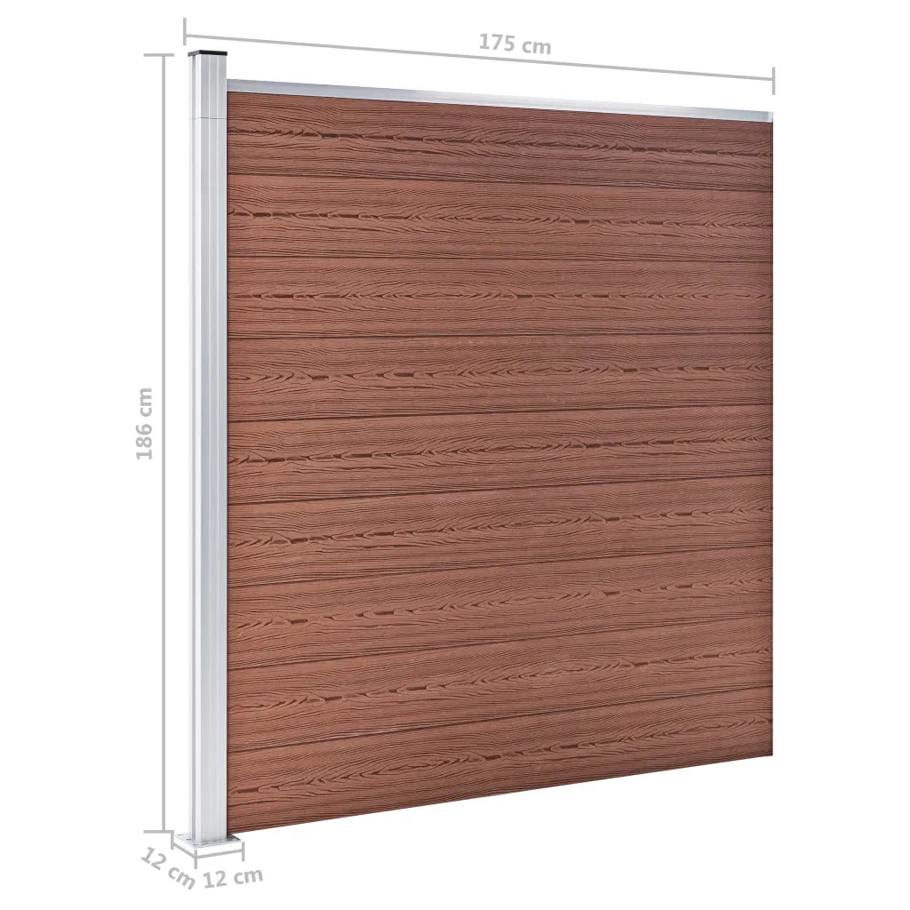 Pannello di recinzione | Recinzione da Giardino in WPC 175x186 cm Marrone