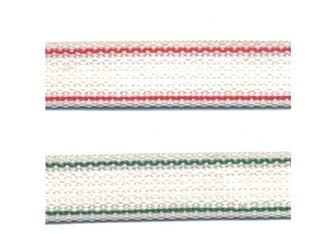 CINTINO NYLON RIGATO ROSSO E VERDE PER AVVOLGIBILI- - mt.50x mm.22h. in rotolo gr.23 per metro - 50 mt