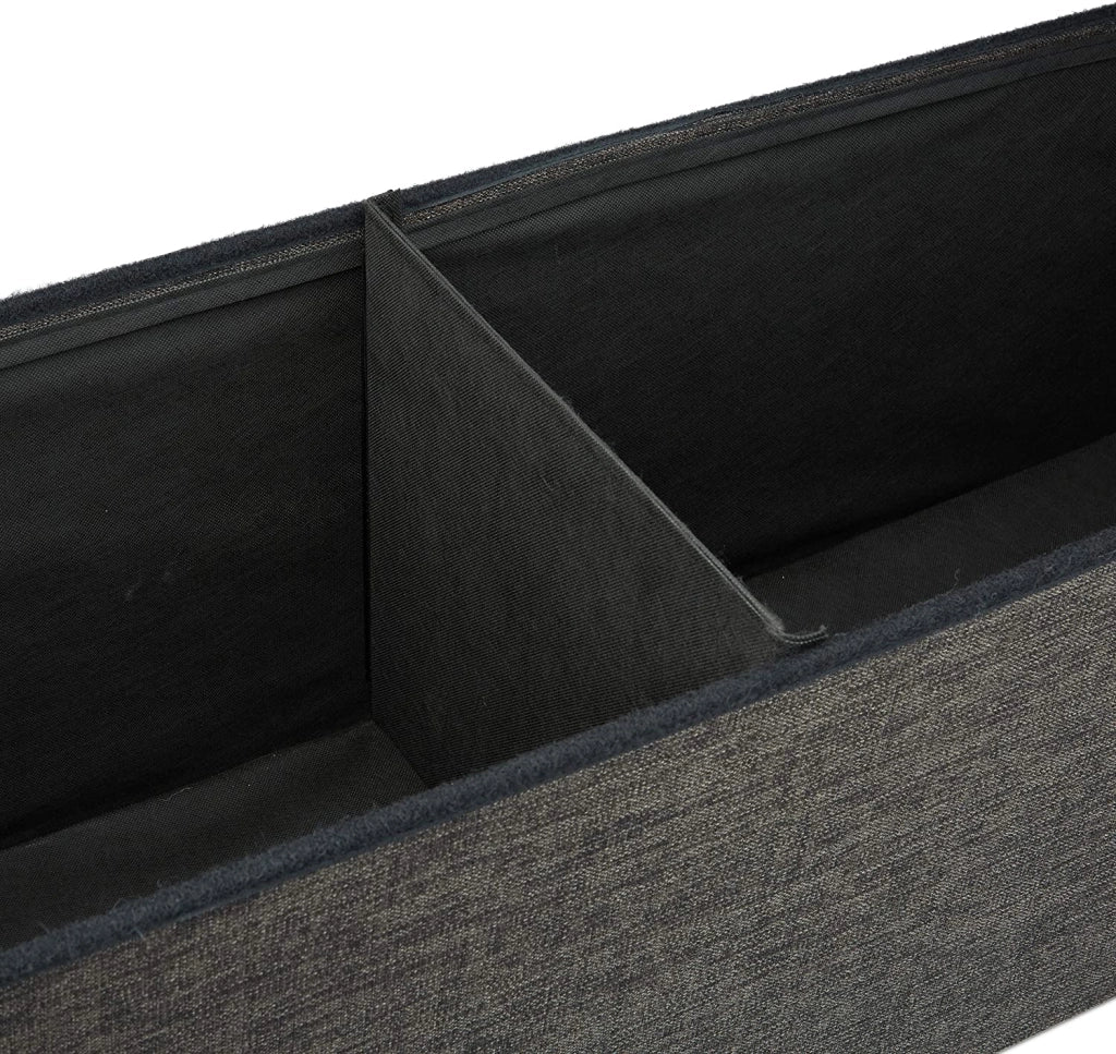 Pouf/panca pieghevole portabiancheria 114 cm marrone 13_0002783