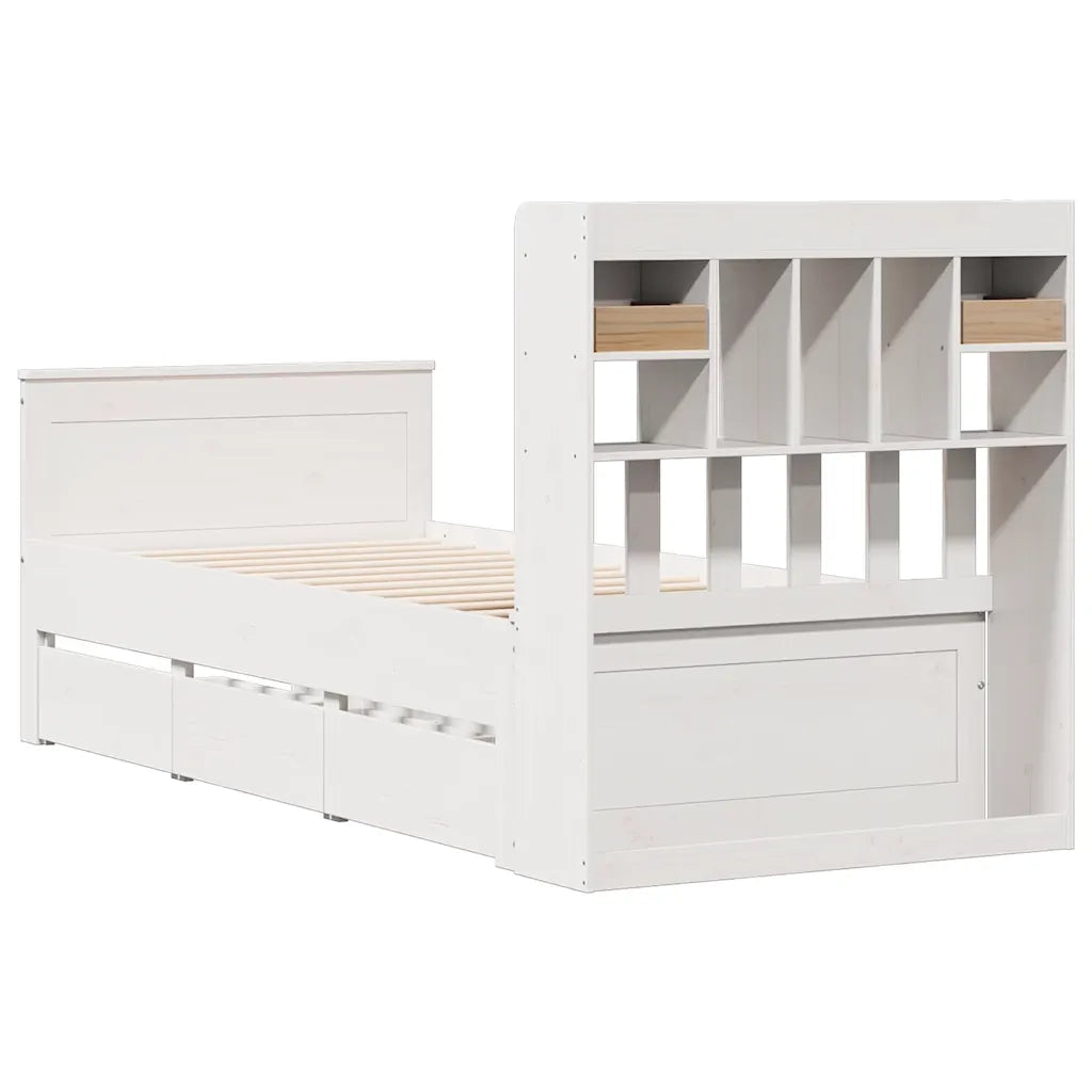 vidaXL Letto Libreria senza Materasso Bianca 90x200 cm Legno di Pino