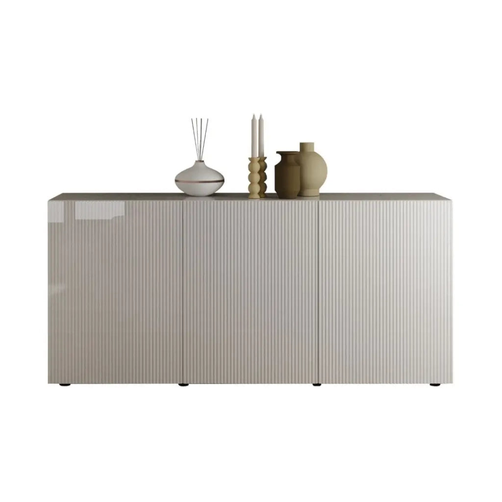 Buffet SCENA – L181 x H84 x P42 cm – 3 porte – Bianco lucido