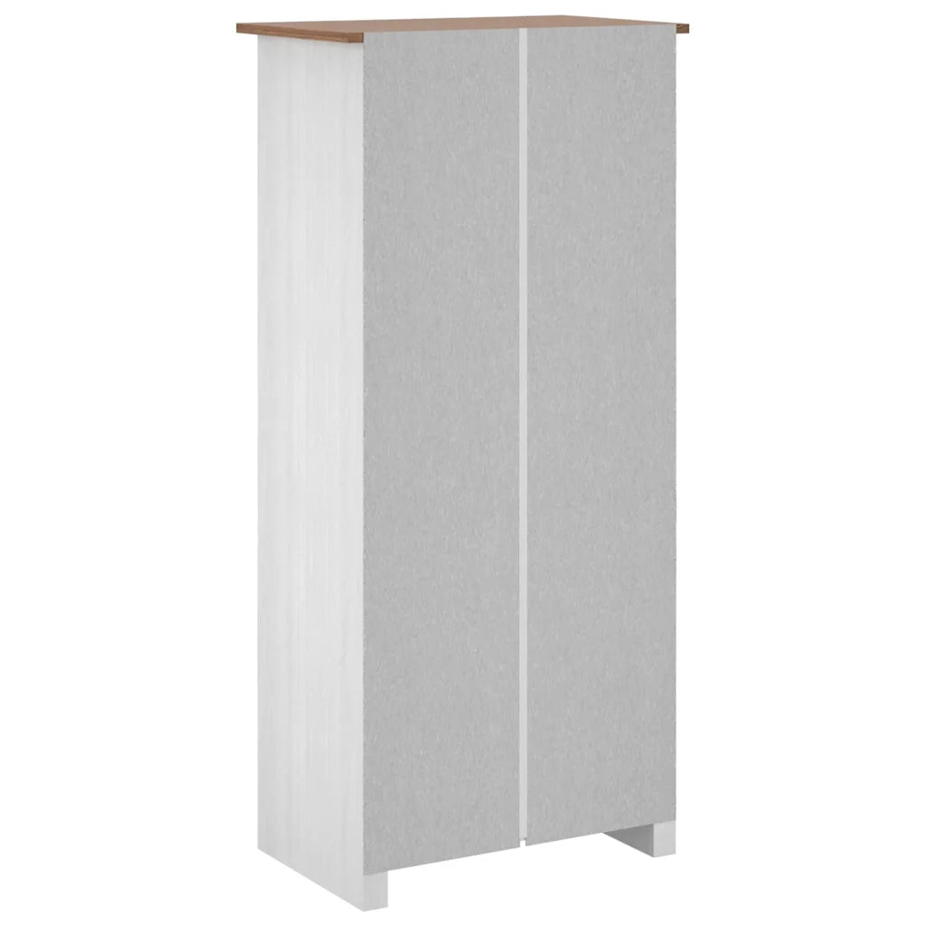 Armadio Bianco 80x50x171,5 cm Legno Massello Pino Panama Range