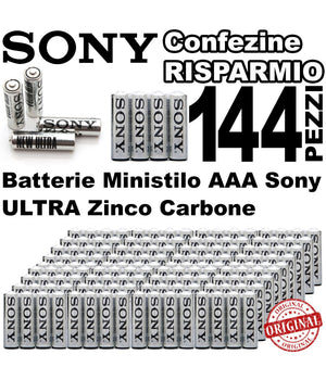 144 X Batterie Pile Ministilo Zinco Carbon Ultra Heavy Batteria Aaa R3 1,5v         