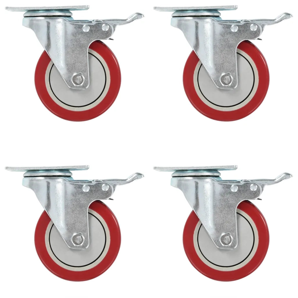 Ruote Girevoli con Doppio Freno 4 pz 100 mm   cod mxl 63595