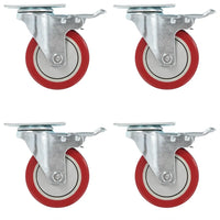 Ruote Girevoli con Doppio Freno 4 pz 100 mm   cod mxl 63595