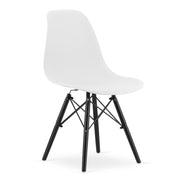 Sedia Valora OSAKA bianca gambe nere ergonomica per soggiorno