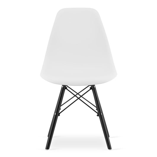 Sedia Valora OSAKA bianca gambe nere ergonomica per soggiorno