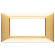 Placca classica 4 moduli serie plana vimar 14654 *** colore oro lucido, materiale plastica, confezione 1