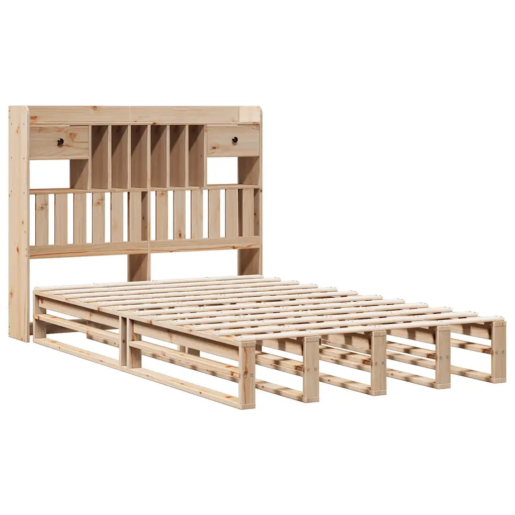 Letto Libreria senza Materasso 135x190 cm in Legno di Pino 3323983