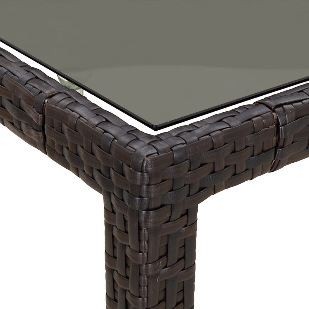 Tavolo da Giardino Marrone 250x100x75 cm Polyrattan