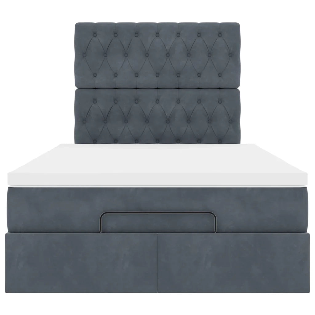 vidaXL Struttura Letto Pouf con Materassi 120x200 cm Velluto