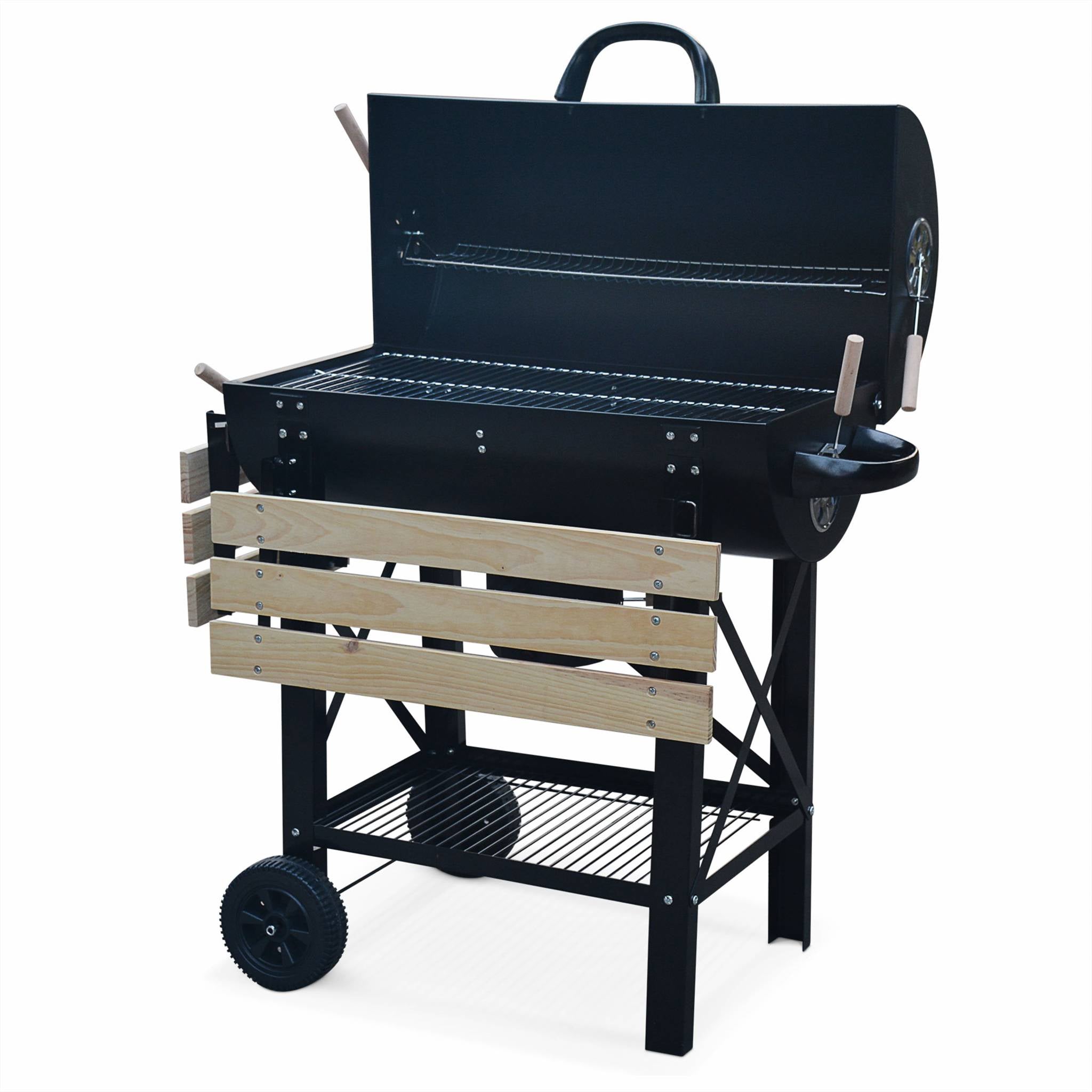 Barbecue a carbonella grill + affumicatore, nero