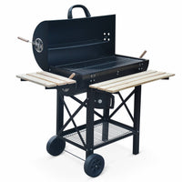 Barbecue a carbonella grill + affumicatore, nero