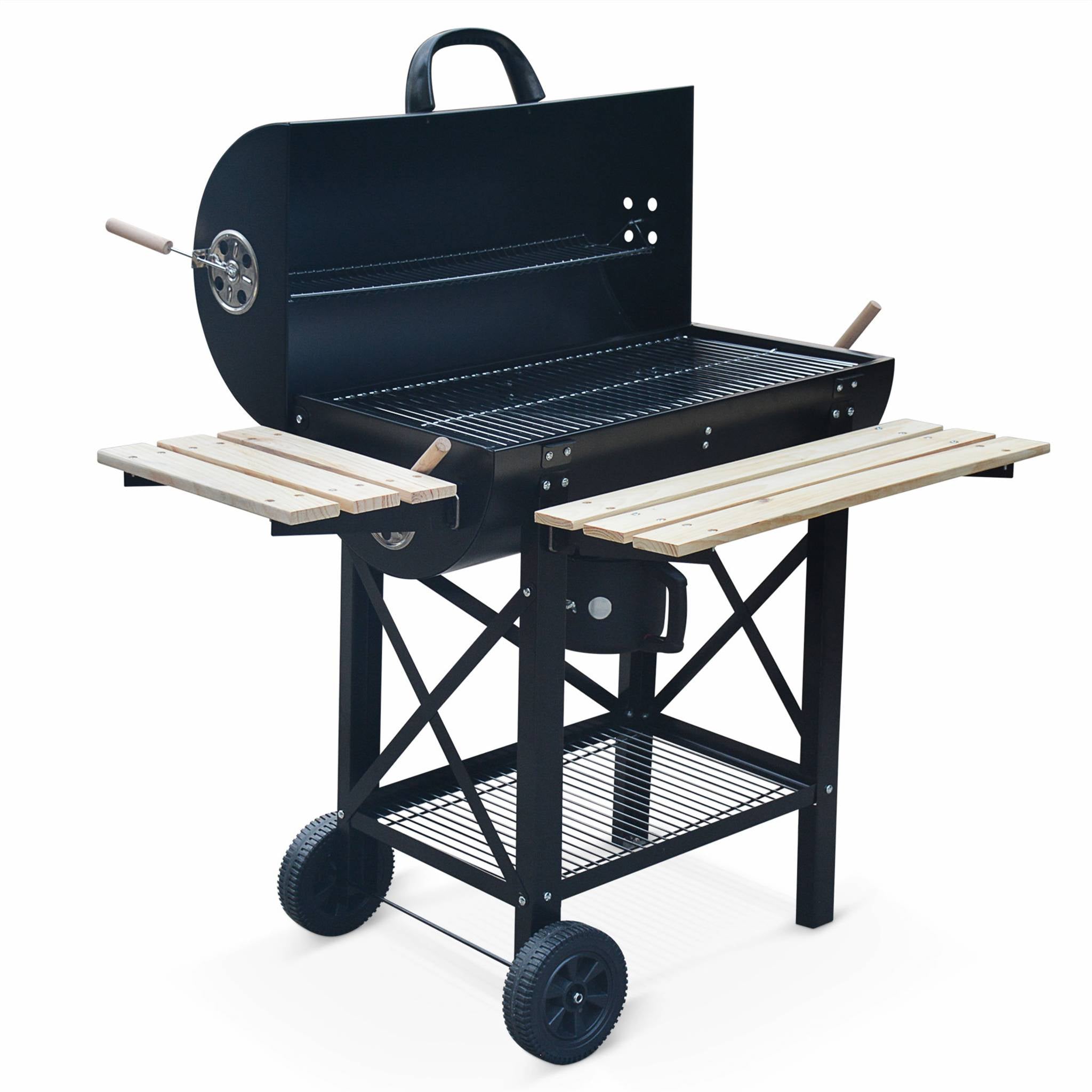 Barbecue a carbonella grill + affumicatore, nero
