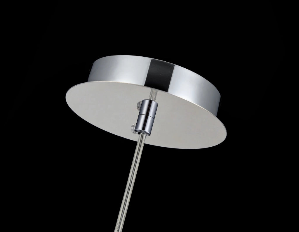Maytoni Lampadario contemporaneo Fermi 1 luce E27 nichel metallo diffusore vetro trasparente