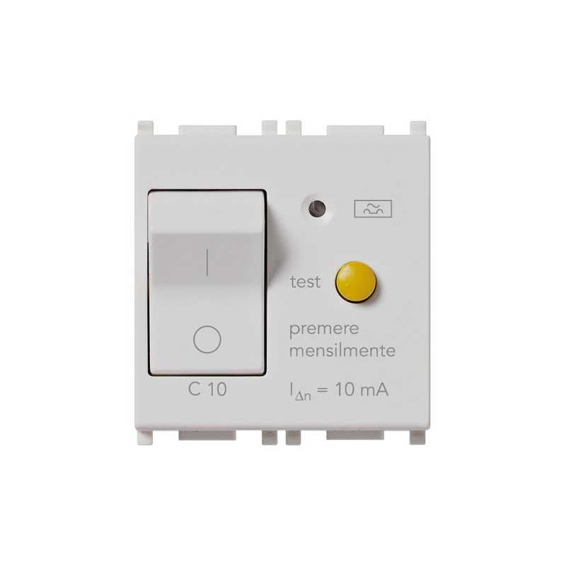 14411.10.Sl Interruttore Mtdiff.1P+N C10 10Ma Silver Plana