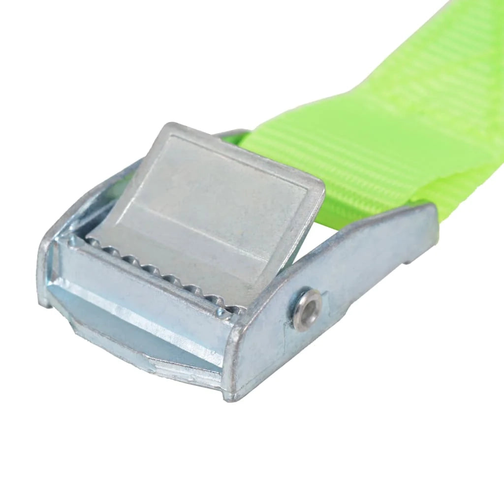 Confezione da 10 cinghie 0,25 tonnellate 5 m x 25 mm verde fluorescente per rimorchio da trasporto 02_0003531