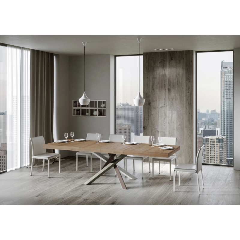 Tavolo allungabile 90x130/234 cm Volantis Premium telaio gambe 4 colori (C) - Quercia Natura