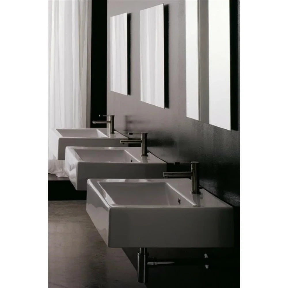 Square sospeso o da appoggio con foro 60x51 bianco b08xb371n3