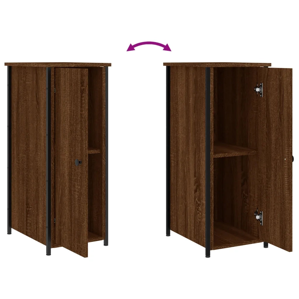 Comodino Rovere Marrone 32x42x80 cm in Legno Multistrato 825971