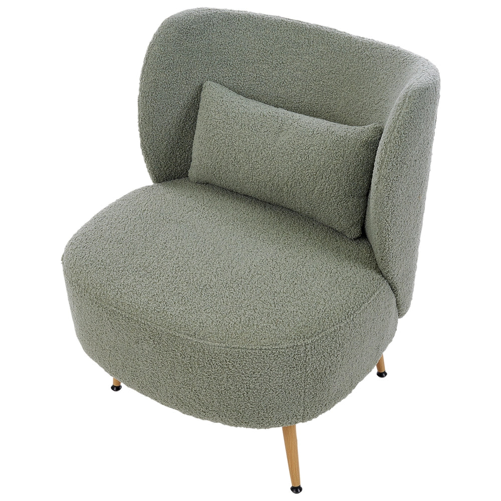 Poltrona da salotto con schienale curvo  boucle verde stile glam elegante soggiorno