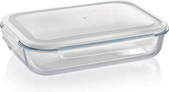 Ovenschaal XXL con coperchio a chiusura rapida, 3600 ml, rettangolare, ermetico, trasportabile, contenitore di stoccaggio multifunzionale per forno e congelatore