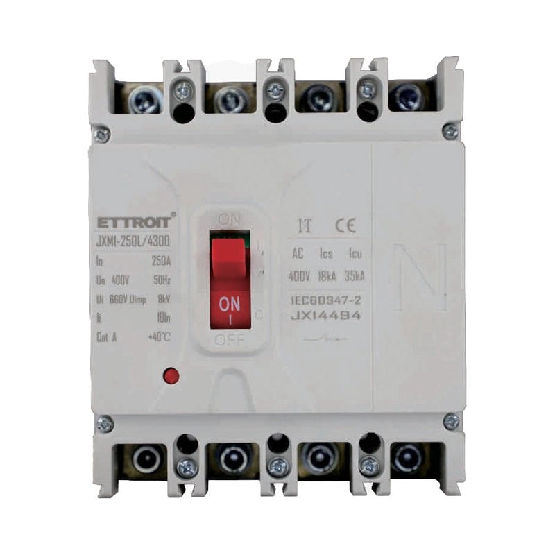 MCCB Interruttori Scatolati Magnetotermici 4P 22kA 250A AC 400V IP20 IEC60947-2