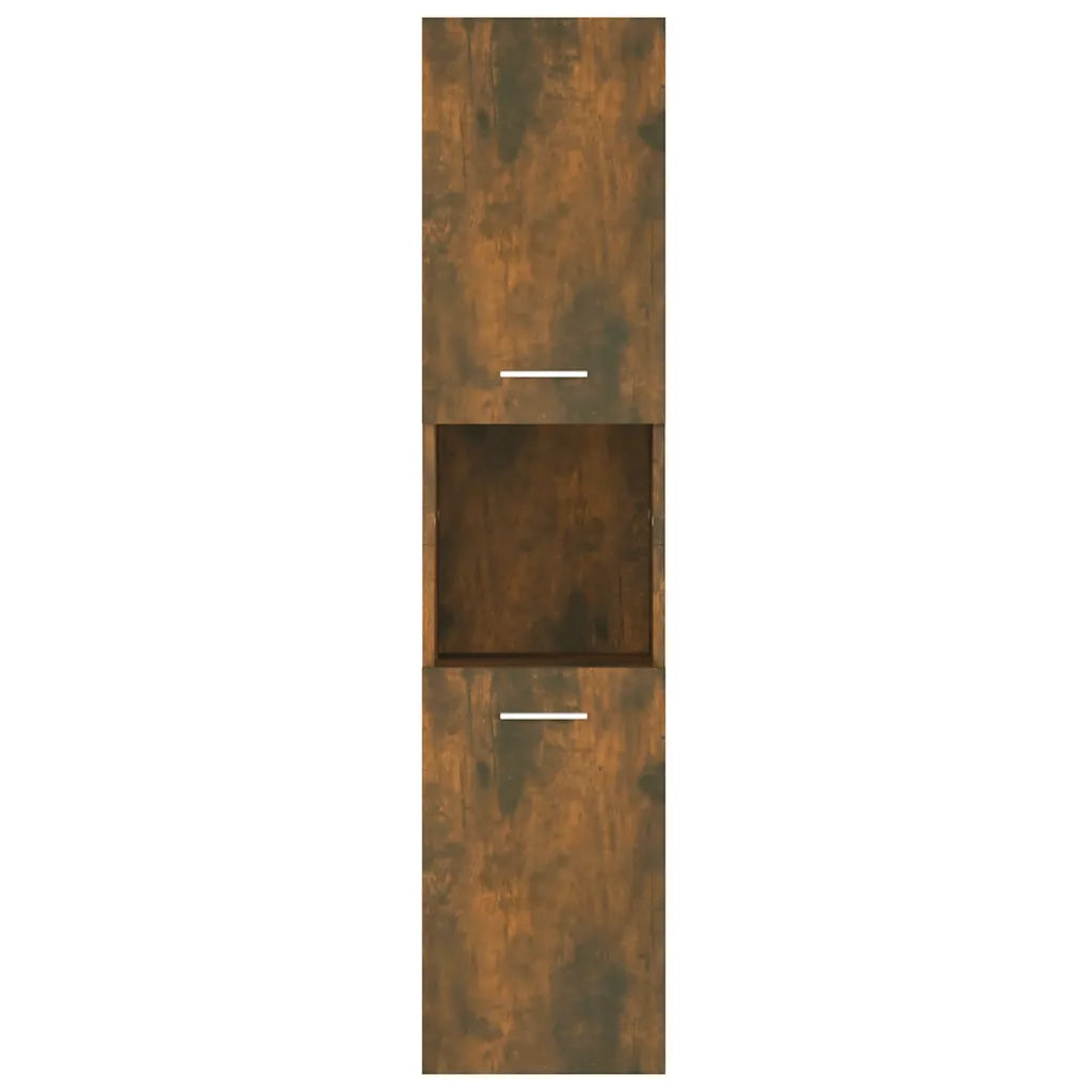 Armadietto Bagno | Armadio da bagno Rovere Fumo 30x30x130 cm in Legno Multistrato