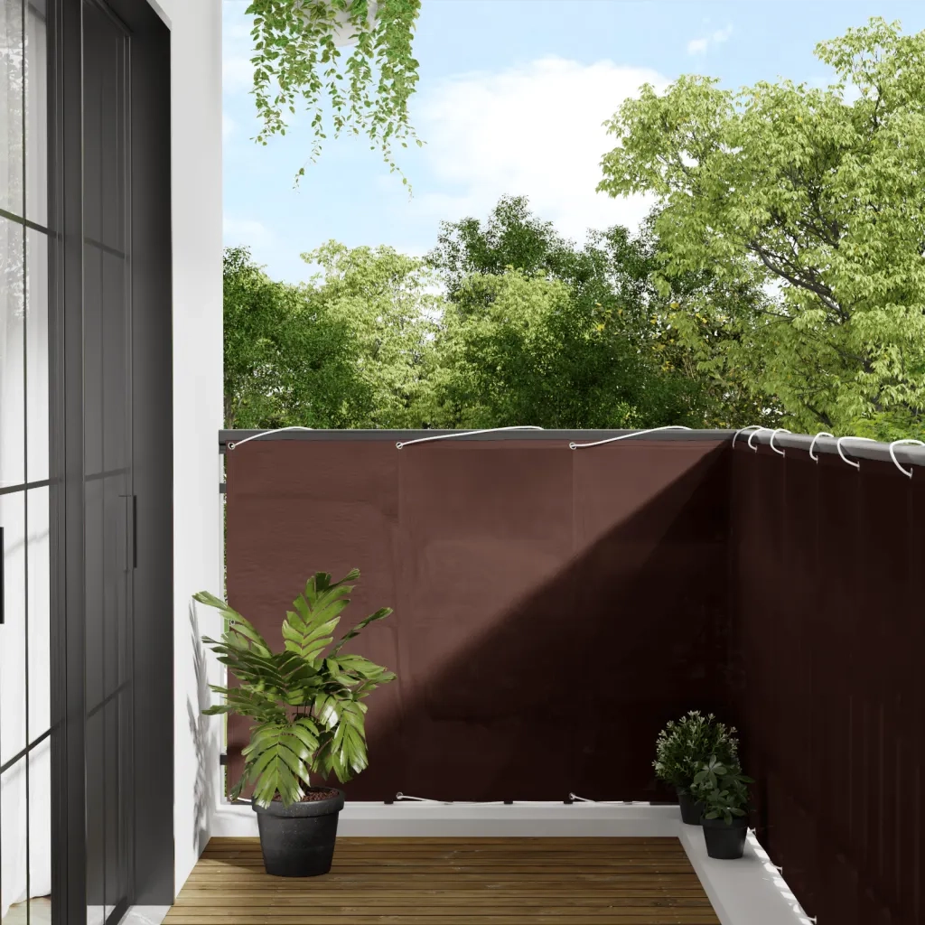Paravento da Balcone Marrone 120x700 cm 100% Poliestere Oxford 4000396