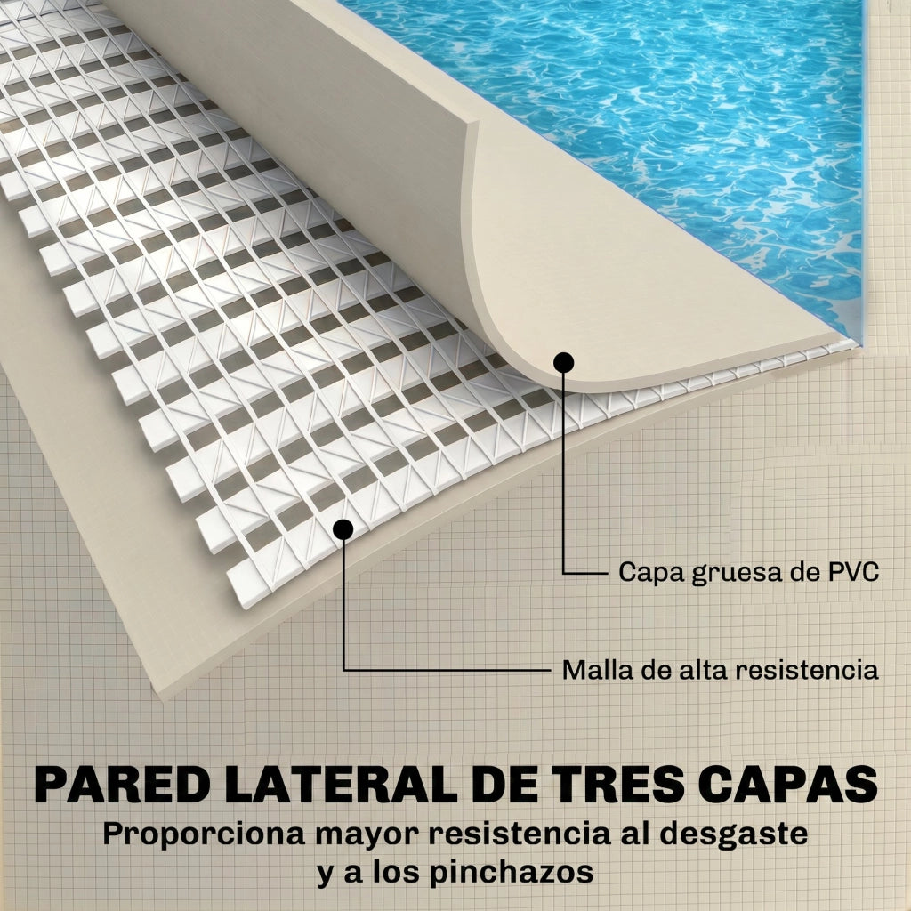 Piscina Desmontabile Tubolare ¨C zephmum ¨C 394.5x208.3x80.5 cm Grigio