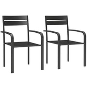 Sedia da giardino impilabile con braccioli ¨C zephmum ¨C grigio scuro, alluminio 56x58x83