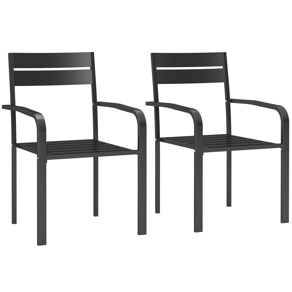 Sedia da giardino impilabile con braccioli ¨C zephmum ¨C grigio scuro, alluminio 56x58x83