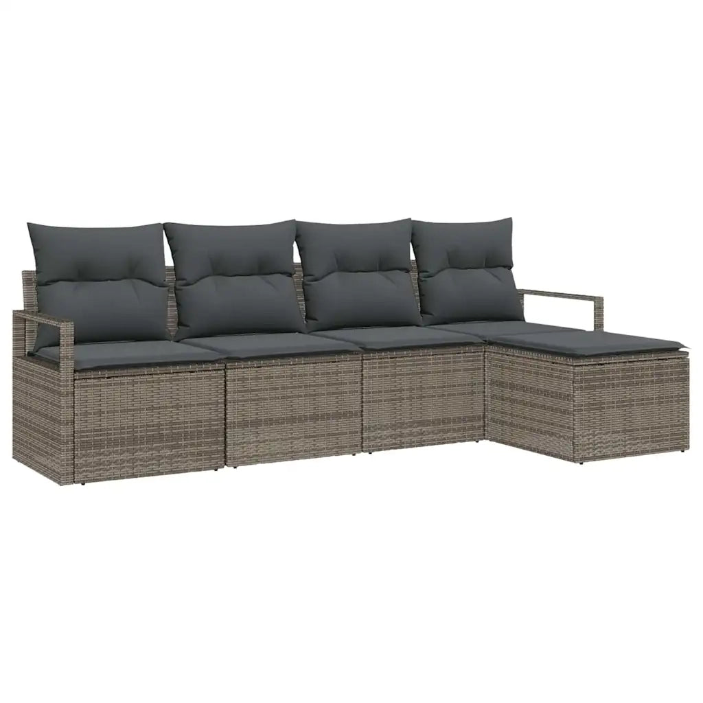 Set di divani con cuscino 5 pcs Grigio polyrattan 3355008