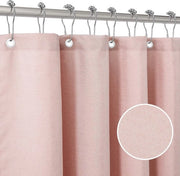 Douchegordino con anelli metallici, tessuto, tenda da bagno, antimuffa, set di tenda da bagno impermeabile, douchegordino pesante, per bagno, 182 x 182 cm (rosa)