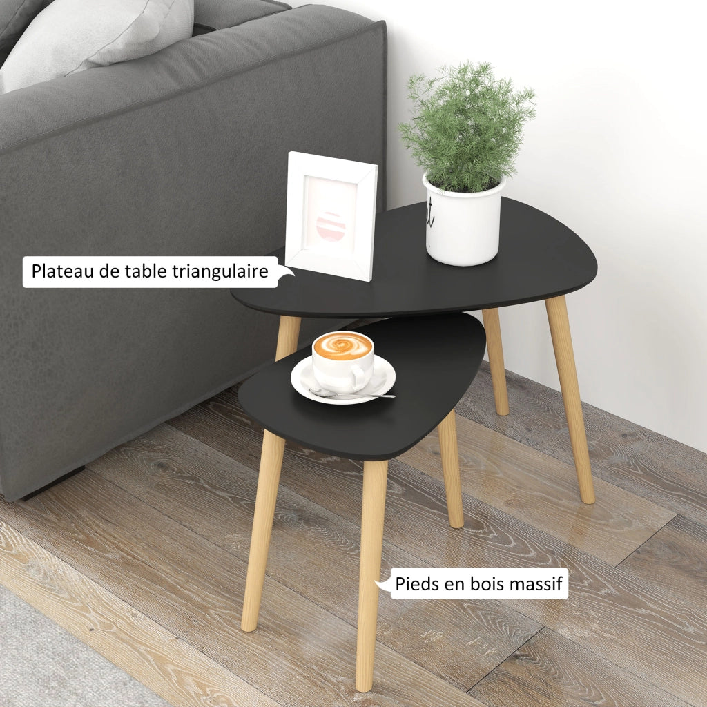 Tavolino da caff¨¨ gigogne ¨C zephmum ¨C nero, legno